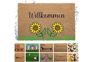 ‎BODENSTÄNDIG Bodenständig® Fußmatte Kokos [Wetterfest] - extrem robust - Fußabtreter außen - die Kokosmatte Fußmatte außen wetterfest. Fussmatte aussen 40x60 cm - Sonnenblumen Design