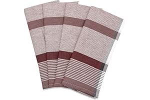søstre & brødre 4er Set Geschirrtücher Küchentücher im hochwertigem Dobby-Design | Made IN EU | 100% Baumwolle - ÖKO-TEX Standard 100 | 50 x 70 cm Bordaux