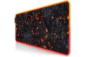 TITANWOLF - RGB Tappetino per Mouse da Gioco XXL - 11 LED Colori e Effetti di Luce - Precisione e velocità - Lato Inferiore gommato - Lavabile - per Computer PC e Laptop