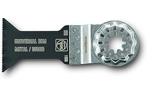 FEIN E-Cut Universale Lama da taglio, Larghezza 44 mm, Lunghezza 55 mm, Conf. 5 pz., Attacco StarLock, Lama bimetallica con dentatura ondulata universale, Ampia gamma di applicazioni.