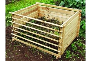 Lacewing Easy-Load Slatted Wooden Compost Bin Large 718 Litres Outdoor Garden Composter 120cm x 92cm