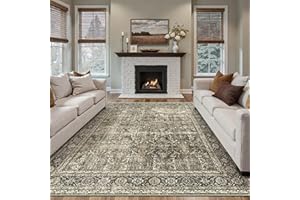 ‎HUGEAR Vintage Braun Waschbarer Teppich Wohnzimmer 200x300cm Retro Rugs for Living Room Weich rutschfest Groß Tepich Kurzflor Schlafzimmer Carpet Living Room Bedroom Esszimmer Teppiche Büro