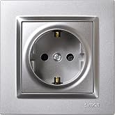 Simon &ndash; Schuko Plug &ndash; Simon 10, 250 V, 16 A, Flat and Thin Wall Plug, Easy to Install, Includes Frame, Cover and Mechanism, A
