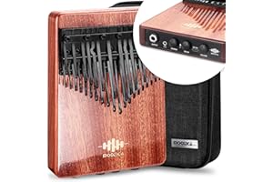 MOOZICA EQX-Serie Professionelle Chromatische Kalimba, Piezo-Tonabnehmer Doppellagige Symmetrische Daumenklavier 36 Tasten Akustisch-elektrische Kalimba mit Chorus und Verzögerung (K36SEQX)