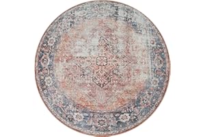 ‎PACO HOME Dywan Do Salonu P³asko Tkany Okr±g³y Nowoczesny Orientalny Wzór Ornamenty Vintage Mo¿na Praæ W Pralce, Rozmiar:160 cm Rund, Kolor: Wielokolorowy 3