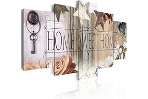 B&D XXL murando Impression sur toile intissee 200x100 cm cm 5 parties tableau tableaux decoration murale photo image artistique photographie graphique HOME Fleurs 020115-71