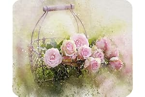 Pearl Glass - Rose Basket - Glass Worktop Saver/Protector (50 x 40cm - Large)