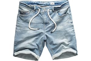 Sublevel Herren Sweat Shorts Kurze Hose Jeans Bermuda Denim Sweatpants Cargo Jogging Jeans Vintage Cargohose Used Look W29 - W42
