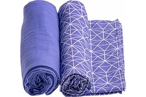 Urban Kanga Teli Mussole Oekotex Neonato 120 X 120 cm Confezione da 2 (Iris Geo)