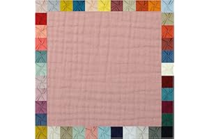 TEXTILQUALITY Hochwertiger Musselin Stoff Meterware - weicher Baumwollstoff für Kleid Baby Decke Tuch Tagesdecke Bettwäsche ÖkoTex Double Gauze uni Baumwollstoffe Dekostoff Stoffe zum Nähen Meterware 0,5 m altrosa