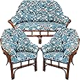 Hartfords Relpacement cushions for a Wrap round Suite of Conservatory Cane Furniture (CUSHIONS ONLY) (3 piece suite, Clara)