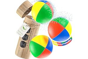 WEIDEBACH® Piłki do żonglowania, zestaw 3 szt. - Ø 67 mm i 130 g ciężkie - piłeczki do żonglowania, piłki do żonglerki z wodoodpornym wypełnieniem granulatem i trwałą sztuczną skórą, zestaw do żonglowania 3 piłkami, stabilne szwy