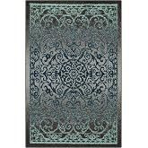 Maples Rugs Pelham Vintage Mutfak Halıları Kaymaz Vurgulu Alan Halı [Made in USA], 2'6 x 3'10, K&ouml;m&uuml;r/Parlak Mavi