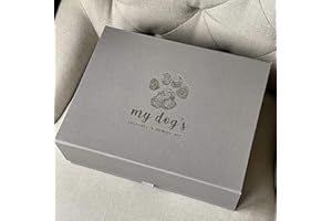 THE BIRTHING SHIRT COMPANY My Dog's Keepsake and Memory Box - A 9 piece, silver embossed box, designed to build a unique and wonderful record of your dog's life and adventures, from its lively puppy days to lazy older years