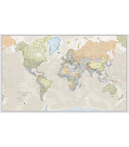 ABAKUHAUS Nappe Carte Du Monde Topographique – Éducative & Résistante Aux Taches, 140x200 Cm Multicolore Pour Table