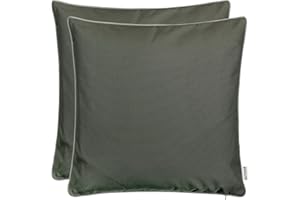 Brandsseller Lot de 2 Coussin d’extérieur 45x45 cm – Coussins décoratifs imperméables avec Passepoil – Résistants aux intempéries pour Jardin, Balcon, Terrasse et Canapé - Anthracite