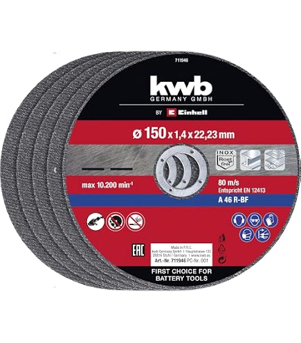 kwb by Einhell Kit de 10 disques de coupe pour meuleuses d'angle ( 125