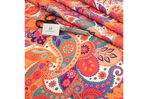 Haaris Imaan Ethnic Collection Printed Water Resistant Upholstery Fabric 1 Metre, Madras