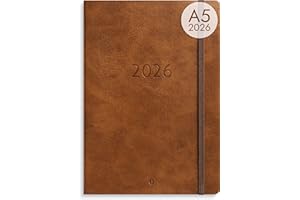 Burde Agency A5 Forma Deluxe Marron 2026 – Agenda Hebdomadaire, Couverture Simili Cuir, Organiseur Pro & Scolaire (Marron 2026)