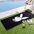 Playboy Classic Bunny Cotton Beach Towel Black/White