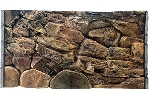 WYSKONT Acquario Sfondo 3D Lesbos - Sfondo per Acquario - Accessori per Acquario - Sfondo - Acquario Deco - 97x45 cm all'acquario 100x50 cm - Colore Marrone - Acquario Grande