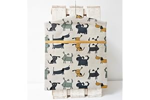 LINENWORLD Handmade Linen Cotton Peg Bag Peg Storage Clothespin Happy Dogs