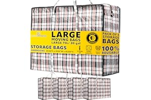 DECO EXPRESS Jumbo Tasche mit Reißverschluss Aufbewahrungstasche Kleidung Storage Bag Große Taschen XXL Kariert Plastiktasche mit Reißverschluss Unterbettkommode Aufbewahrungs (5er Pack)