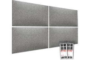 ‎MOLLIS HOMELIKE INTERIORS MOLLIS Polsterplatte, Set von 4 Stück, Rechteckiges & Dekoratives Wandpaneel, als Bettkopfteil oder Aufprallschutz, Reduziert Schall & Verbessert Akustik, aus Schaumstoff, 60 x 30 cm, Grau