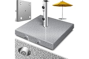 KESSER® Pied de Parasol en Granit avec Tube en Acier Inoxydable, Socle de Parasol de Haute qualité 30KG - pour tiges de Parasol jusqu'à 16-48 mm, poignée de Transport Incluse