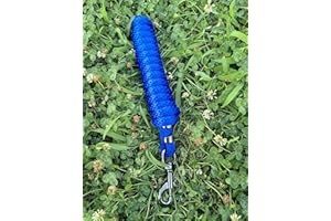 TGW Riding Führstrick für Pferd - Anbindestrick in verschiedenen stylischen Designs, 2.6METERS Führleine, Anbindeseil Pony, Esel, Ziege (blau, Black Clip)