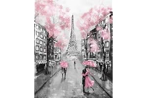 SYMON point de croix kit complet,Amants sous la tour,11CT canevas debutant broderie imprimé,40×50cm