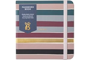 Busy B Książka z hasłami - notatnik z zakładkami A-Z do informacji logowania internetowego - Wild Stripe