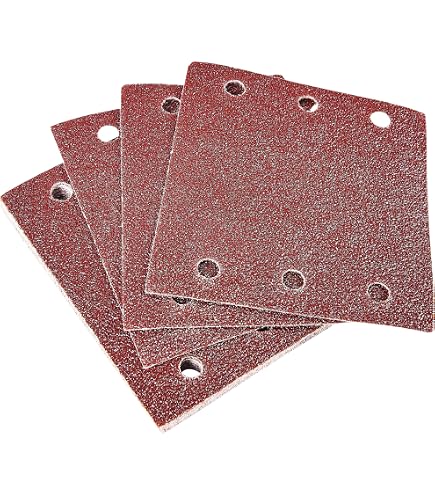 40 Feuilles Abrasives Carrées Grains Mixte - 110x100mm Pour Ponçage Bois Et Surfaces Peintes