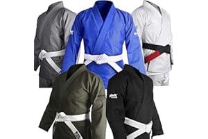 HAWK JIU JITSU Hawk Sports Brazilian Jiu Jitsu Gi for Men and Women with Jacket, Pants, and White Belt for Martial Arts Training