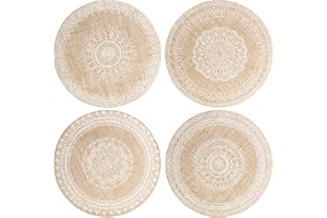 COM-FOUR® 4x Runda Mandala-placemats i vintagedesign för kök, matbord och vinterträdgård - Dekoration 38 cm (urvalet varierar