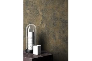 NEWROOM DESIGN NEWROOM Barocktapete Tapete Schwarz Putz Beton Uni Vliestapete Gold Vlies moderne Design Optik Struktur inkl. Tapezier Ratgeber
