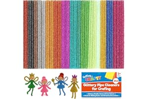SOL 240pk Glitter Pipe Cleaners for Craft 15cm – Sparkly, Glittery, Flexible Colourful Pipe Cleaners for Crafting, DIY Kit for Halloween, Easter & Christmas Decorations, Craft Set