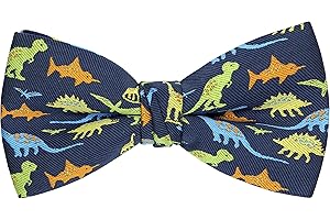 OCIA Pajaritas Hombre Originales Dinosaurio Animales Patrón Pajarita Pre-Atada Niños Pajarita Ajustable
