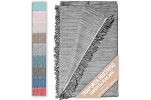 JARAPA HOME MADE WITH LOVE Trapunta Multiuso: Scozzese, Coperta Foulard per Divani, Copriletto in Cotone e Altre Fibre Finitura di Qualità. Telo Copridivano (Grigio Scuro Mèlange 06, 180x260cm)