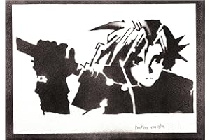 moreno-mata Cloud Strife Autentico Graffiti Hecho a Mano Handmade Poster Gamer Final... Cuadros Decoracion Salon Modernos Regalos Originales para Hombre y Mujer