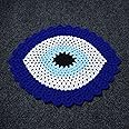 RITIKA Craft® Woolen Crochet Handmade Table mat Evil Eye Design (17x14 inch) (Oval)
