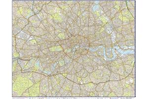 MAP MARKETING London A-Z Wall Map - Premier Edition - Wall Map Of London Features Borough Boundaries, Postal Districts, Railways, Stations And Important Buildings