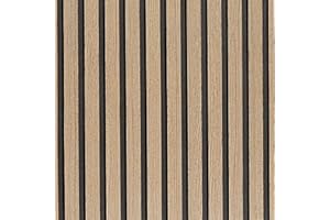 LOVADA Peel and Stick Wallpaper Textured Brown Wood Slat 44.5x254cm Self-Adhesive Waterproof Removable Wall Paper for Kitchen Bedroom Office Decorative Wood Slat Wallpaper