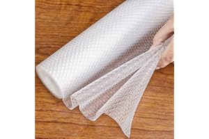 Hersvin Tappetino per Cassetti Cucina 60cmx600cm, Pura EVA Non-adesivo Rotolo Plastica, Tappetini Salva Mobili, Rivestimento Protezione Ripiani, Proteggi Superficie (Trasparente Puntino)
