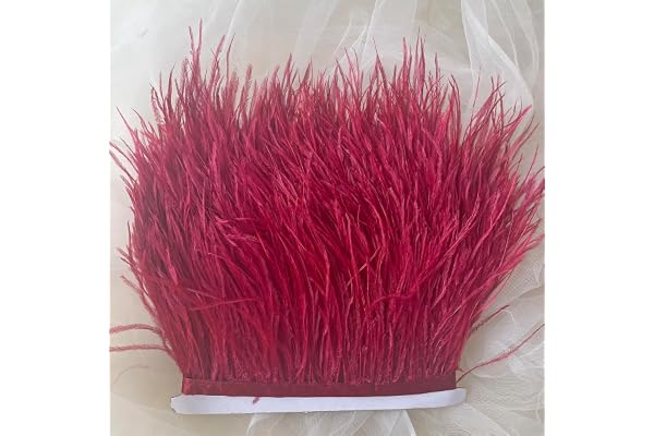 Frange en plumes d'autruche pour confection de vêtements et chapeaux, 34 Couleurs bordeaux