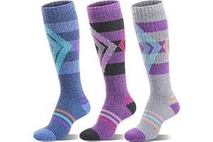 Welwoos Merino Wollsocken Skisocken Warme Thermosocken Dicke Thermo Wintersocken für Damen Herren Winter Ski Socken 3 Paare