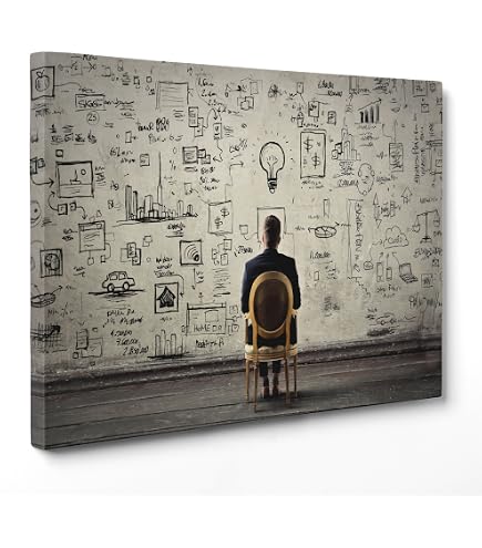 Jesiess Art - Quadro Su Tela 60x90cm Albero Del Successo - Motivazionale Con Citazioni Imprenditore