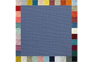 TEXTILQUALITY Hochwertiger Musselin Stoff Meterware - weicher Baumwollstoff für Kleid Baby Decke Tuch Tagesdecke Bettwäsche ÖkoTex Double Gauze uni Baumwollstoffe Dekostoff Stoffe zum Nähen Meterware (dunkelgrau)