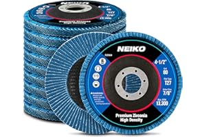 NEIKO 11256A 10 Pack Jumbo Zirconia Flap Discs 4-1/2 for Angle Grinder, 80 Grit Flapper Wheel, Flat T27 Grinding Wheel 4.5 Inch Flap Disc, 7/8" Arbor Grinding Disc, Flap Wheel for Wood & Metal Sanding