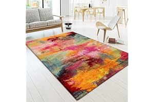 ‎PACO HOME Dywan Do Salonu Kr?kie W?sie Nowoczesny Vintage Streszczenie Kolorowe, Rozmiar:200x290 cm, Kolor:Wielokolorowy 5
